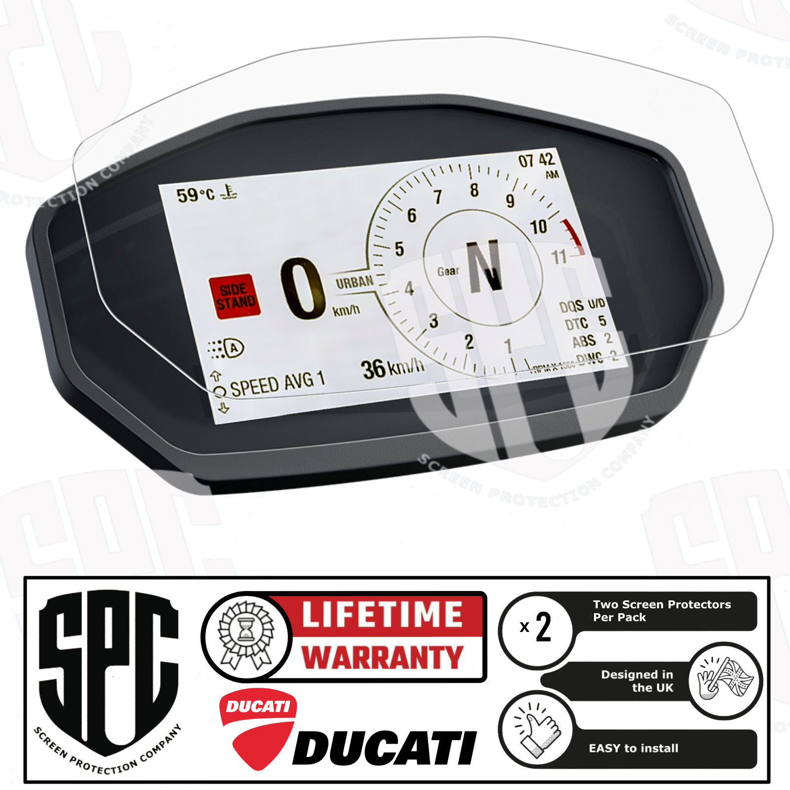 Brotect Pellicola Protettiva Per Display Ducati Panigale 1299 – 2 Pezzi, Trasparente, Anti-impronta, Made In Germany - 2